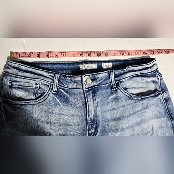 Kancan Distressed Flare Jeans Raw Hem Bell Bottom Light Wash Size 33 - Picture 13 of 16